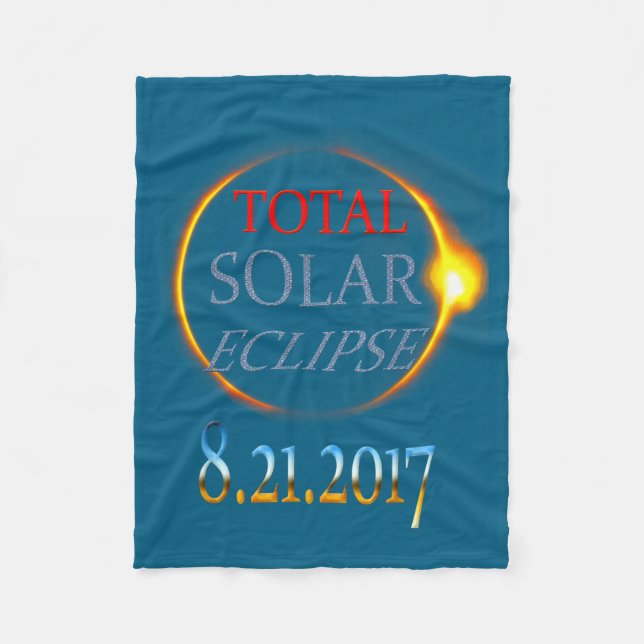 Totale Sonnenfinsternis 2017 Fleecedecke (Vorderseite)