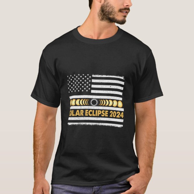 Totale Sonnenfinsternis 2024 Totalitätsphasen Us A T-Shirt (Vorderseite)