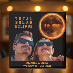 Totale Sonnenfinsternis 2026 Foto-Souvenir Magnetkarte