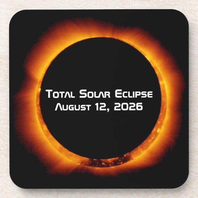 Totale Sonnenfinsternis 2026 Getränkeuntersetzer (Vorderseite)