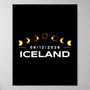 Totale Sonnenfinsternis 2026 Island Totalität Poster