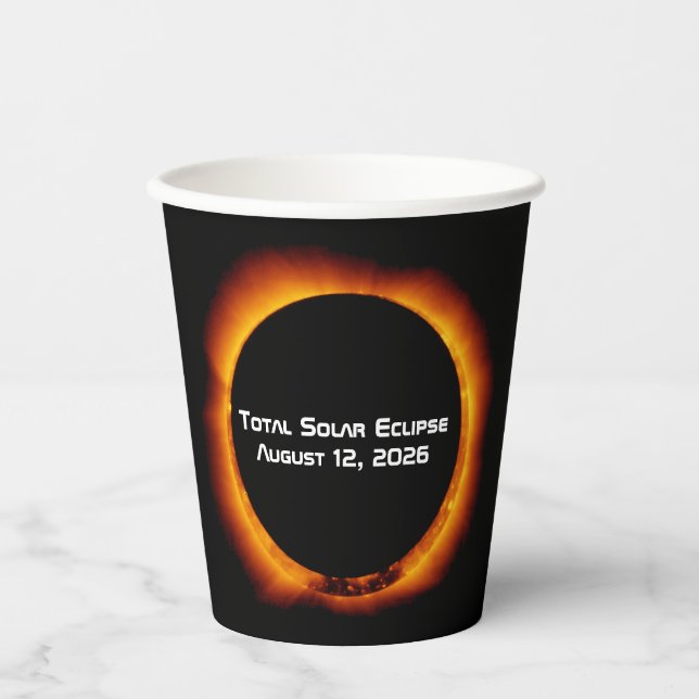 Totale Sonnenfinsternis 2026 Pappbecher (Vorderseite)