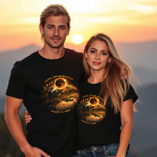 Totale Sonnenfinsternis 2026 Pfad der Totalität T-Shirt