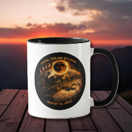 Totale Sonnenfinsternis 2026 Pfad der Totalität Tasse