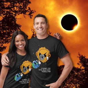 Totale Sonnenfinsternis 2026 Spanien Photobomb T-Shirt