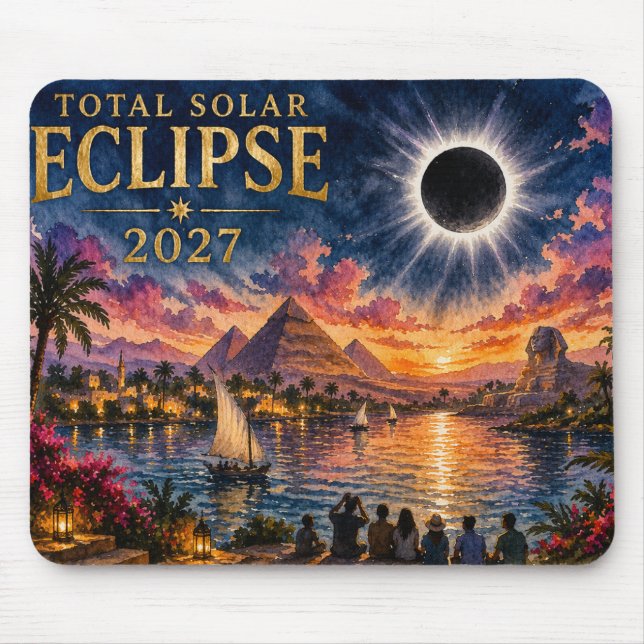 Totale Sonnenfinsternis 2027 Ägypten Mousepad (Vorne)