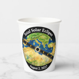 Totale Sonnenfinsternis 2027 Karte Pappbecher