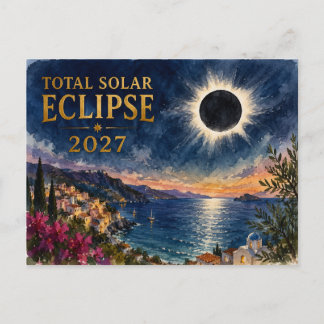 Totale Sonnenfinsternis 2027 Mittelmeer Postkarte