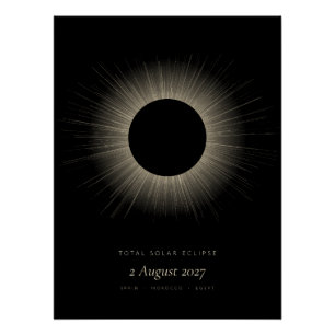 Totale Sonnenfinsternis 2027 Poster – Corona Art