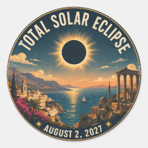 Totale Sonnenfinsternis 2027  Runder Aufkleber
