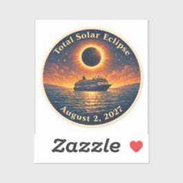 Totale Sonnenfinsternis 2. August 2027 Kreuzfahrts Aufkleber