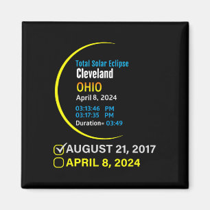 Totale Sonnenfinsternis 8. April 2024 Ohio Clevela Magnet