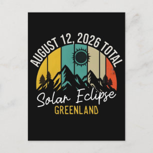 Totale Sonnenfinsternis am 12. August 2026 in Grön Feiertagspostkarte