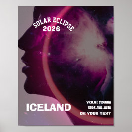 Totale Sonnenfinsternis August 2026 Text personali Poster