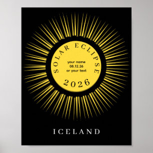 Totale Sonnenfinsternis August 2026 Text personali Poster