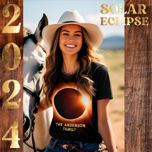 Totale Sonnenfinsternis Familienname 2024 8. April T-Shirt
