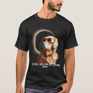 Totale Sonnenfinsternis Golden Retriever Illustrat T-Shirt