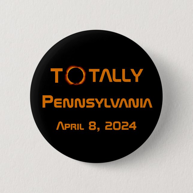 Totale Sonnenfinsternis in Pennsylvania 2024 Button (Vorderseite)