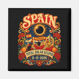 Totale Sonnenfinsternis in Spanien 2026 12. August Magnet