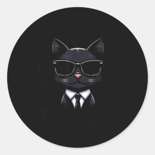 Totale Sonnenfinsternis Katze Sonnenbrille Runder Aufkleber