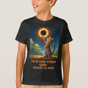 Totale Sonnenfinsternis Katze Spanien Design T-Shirt