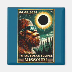 Totale Sonnenfinsternis Missouri Bigfoot Illustrat Magnet