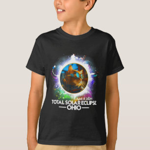 Totale Sonnenfinsternis Ohio Katze Design T-Shirt