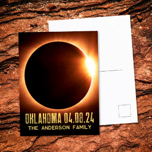 Totale Sonnenfinsternis Oklahoma 2024 Personalisie Postkarte