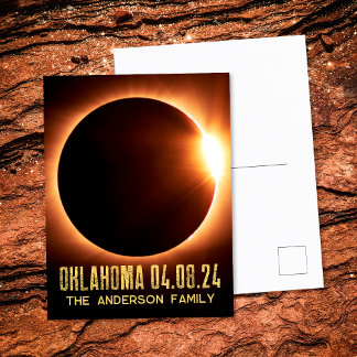 Totale Sonnenfinsternis Oklahoma 2024 Personalisie Postkarte