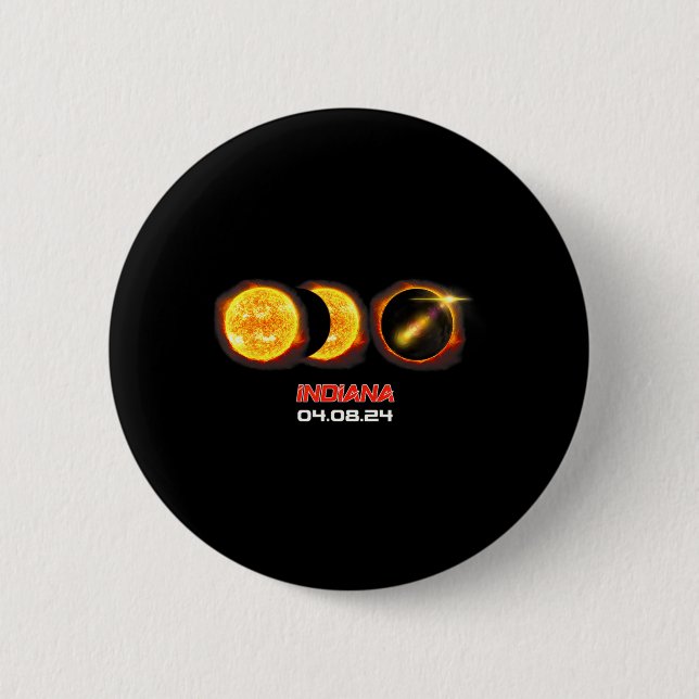 Totale Sonnenfinsternis-Phase Indiana IN Button (Vorderseite)