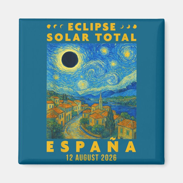 Totale Sonnenfinsternis Spanien 2026 Magnet (Vorne)