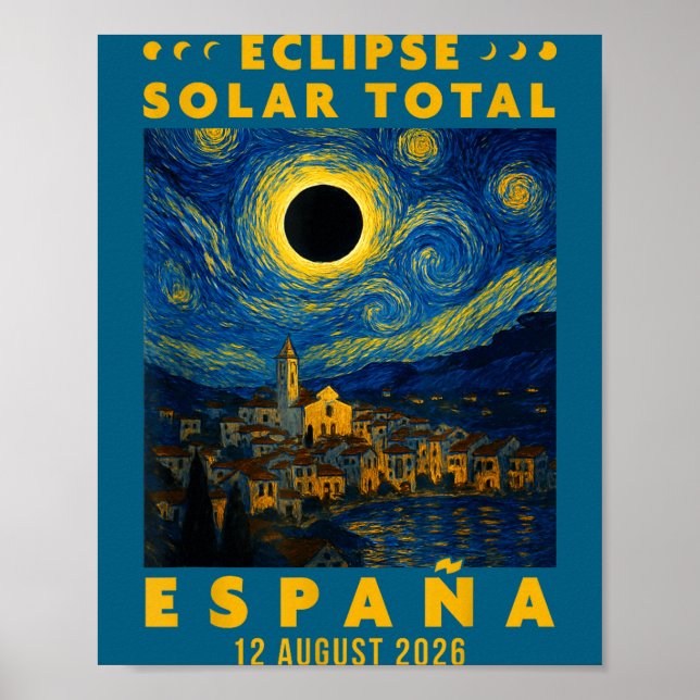 Totale Sonnenfinsternis Spanien 2026  Poster (Vorne)