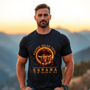 Totale Sonnenfinsternis - Spanien 2026 Stier auf S T-Shirt