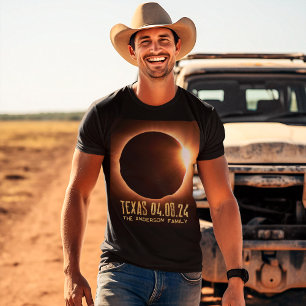 Totale Sonnenfinsternis Texas 2024 Personalisiert T-Shirt
