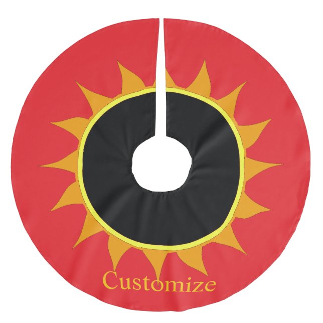 Totale Sonnenfinsternis Thunder_Cove Polyester Weihnachtsbaumdecke (Vorderseite)