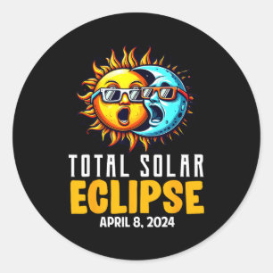 Totale Sonnenfinsternis USA Sonne Runder Aufkleber