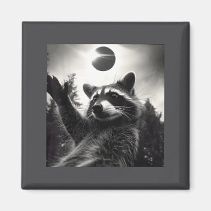 Totale Sonnenfinsternis Waschbär Selfie Illustrati Magnet