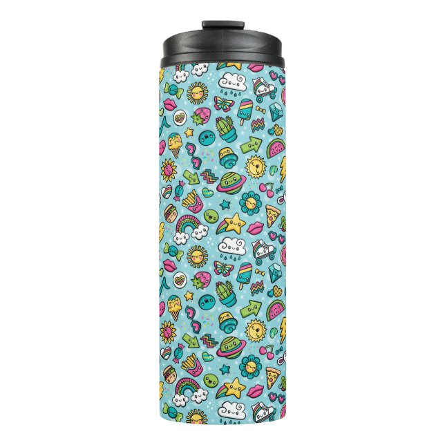 Totaler Niedlicher Doodles-Tumbler Thermosbecher (Vorderseite)