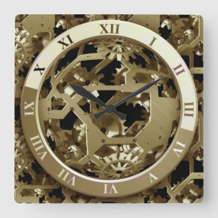 Totales Cooles, transparentes Uhrwerk Quadratische Wanduhr