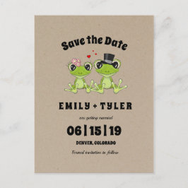 Totalin Liebe Frosch Hochzeit speichern das Datum Ankündigungspostkarte