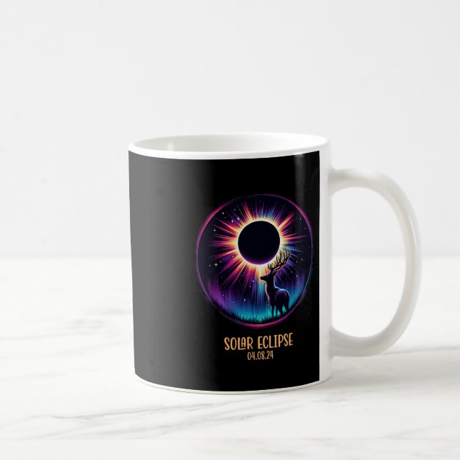 Totalität 8. April 2024 Astronomie Hirschjagd Sol Kaffeetasse (Rechts)