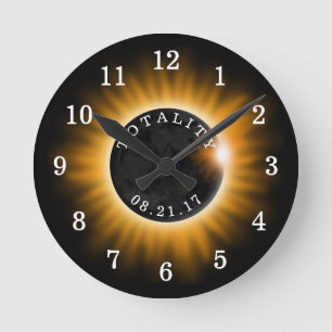 Totalität der Solarzellen 2017 Runde Wanduhr