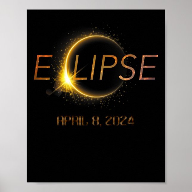Totalität Eclipse 4.08.24 Gesamtsolarausstoß 2024 Poster (Vorne)