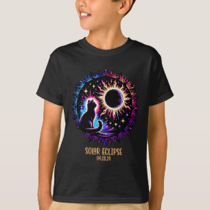 Totality 8 April 2024 Astronomie Katze Lover Sol T-Shirt