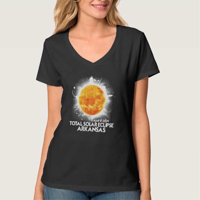 Totality Arkansas 2024 Total Solar Eclipse America T-Shirt (Vorderseite)