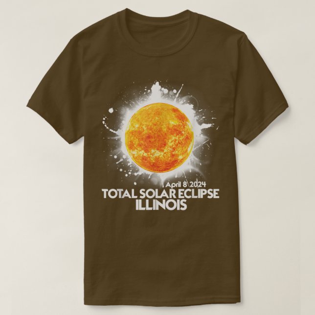 Totality ILLINOIS 2024 Total Solar Eclipse America T-Shirt (Design vorne)