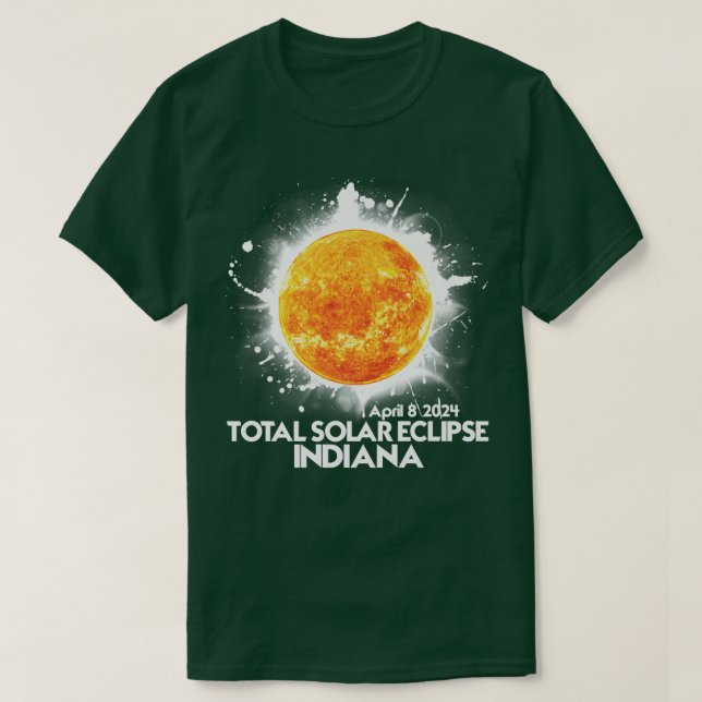 Totality Indiana 2024 American Total Solar Eclipse T-Shirt (Design vorne)