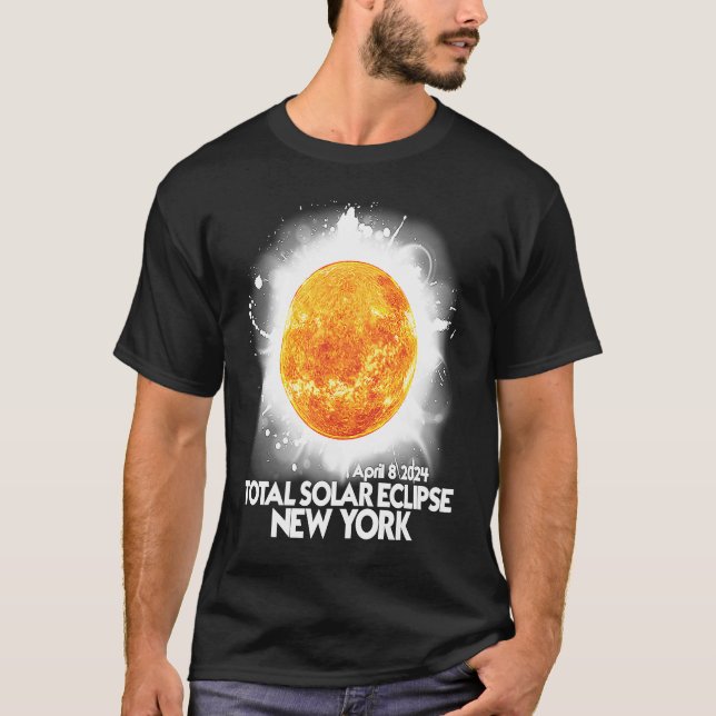 Totality New York 2024 Total Solar Eclipse Amerika T-Shirt (Vorderseite)