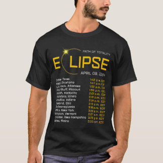 Totality Path 2024 Eclipse Karte Gesamt Eclipse As T-Shirt