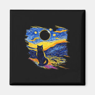 Totality Solar Eclipse 2024 Starry Night Van Gogh Magnet